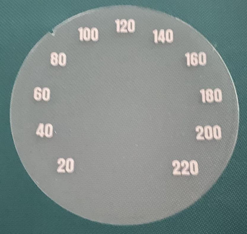 Glasbeschriftung Tachometer 20 - 220 km/h